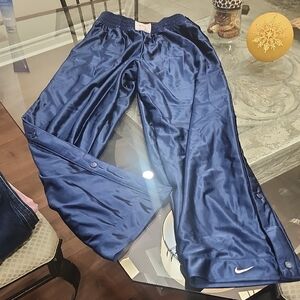 Vintage Nike Mens Tearaway Pants Navy Blue Sz M Button Team Sports Breakaway